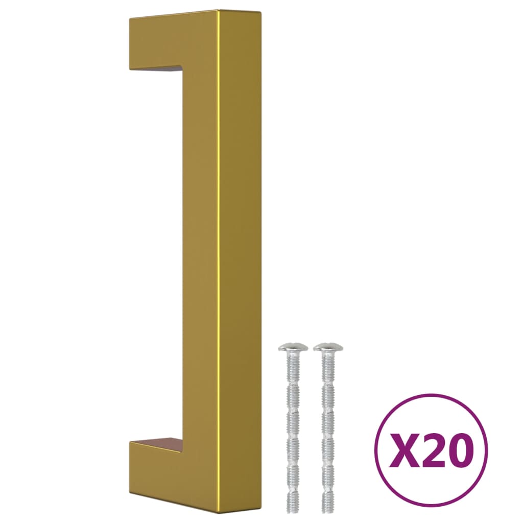 VidaXL Griffe 20 Stück 96 mm Edelstahl goldfarben