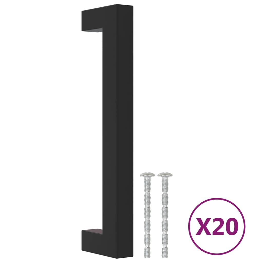VidaXL Griffe 20 Stück 128 mm Edelstahl schwarz