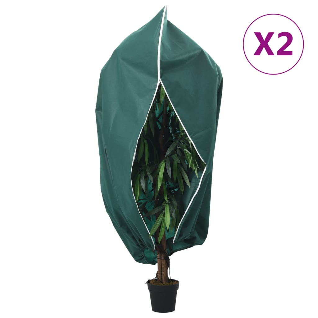 Vidaxxl Pflanzenabdeckungen mit Reißverschluss 2 Stück 70 g m² 1,55x1,55 m