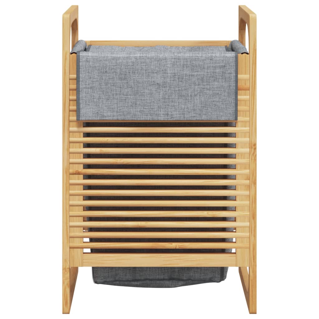Vidaxl -Waschkorb mit grauer Bag 32x30x36,5 cm Bambus