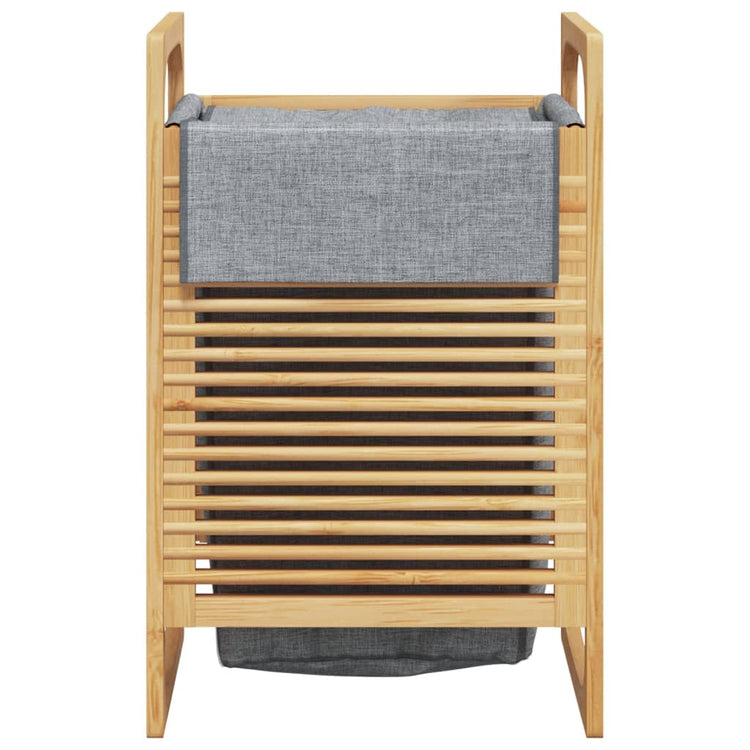 Vidaxl -Waschkorb mit grauer Bag 32x30x36,5 cm Bambus