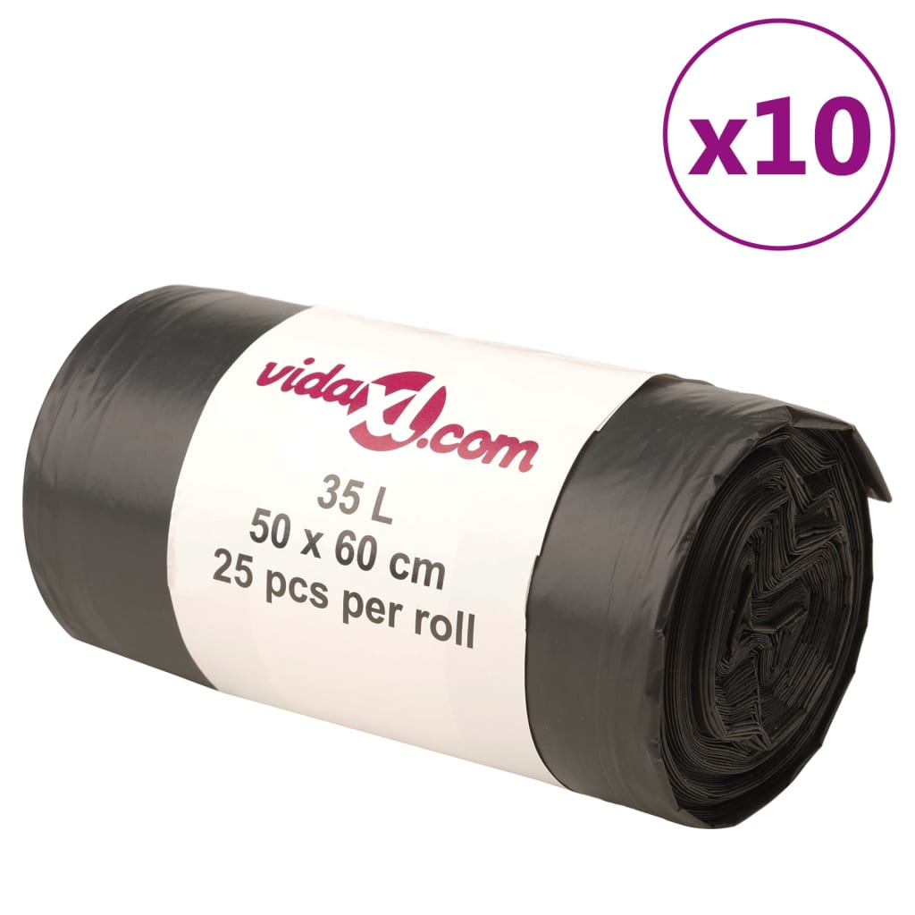 Vidaxl Müllsäcke 250 Stk 35 l Schwarz