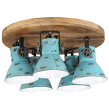 VIDAXL -Deckenlampe 25 W E27 50 x 50 x 25 cm verwittert blau - afbeelding 3