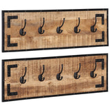 VIDAXL -Beschichtsregale 2 ST 80x8x25 cm Festes Rauhholz - afbeelding 1
