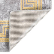 Vidaxl Teppich waschbarer Anti-Rutsch 120x170 cm grau und goldfarben - afbeelding 2