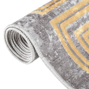 Vidaxl Teppich waschbarer Anti-Rutsch 120x170 cm grau und goldfarben - afbeelding 3