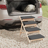 Vidaxl Hundetreppe 105x47 cm Festkieferngrau grau grau - afbeelding 3