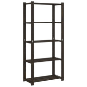 VIDAXL-LAGE-RABE 5-layer 80x38x170 cm Festkiefer Holz schwarz - afbeelding 2