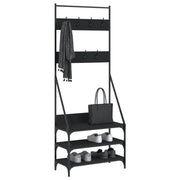 VIDAXL -Kleidungsständer mit Schuhregal 72x34x184 cm Schwarz - afbeelding 3