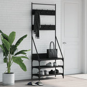 VIDAXL -Kleidungsständer mit Schuhregal 72x34x184 cm Schwarz - afbeelding 1