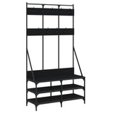 VIDAXL -Kleidungsständer mit Schuhregal 100x40x184 cm Schwarz - afbeelding 2