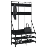 VIDAXL -Kleidungsständer mit Schuhregal 100x40x184 cm Schwarz - afbeelding 3
