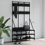 VIDAXL -Kleidungsständer mit Schuhregal 100x40x184 cm Schwarz - afbeelding 1