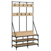 Vidaxl -Kleidungsständer mit Schuhregal 100x40x184 cm Sonoma Eiche gefärbt - afbeelding 2