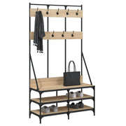 Vidaxl -Kleidungsständer mit Schuhregal 100x40x184 cm Sonoma Eiche gefärbt - afbeelding 3