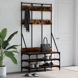 Vidaxl -Kleidungsständer mit Schuhregal 100x40x184 cm geräucherte Eiche gefärbt - afbeelding 1