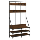 VIDAXL -Kleidung Rack mit Schuhregal 100x40x184 cm Braune Eiche Farbe - afbeelding 2