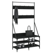 VIDAXL -Kleidungsständer mit Schuhregal 100x40x184 cm Schwarz - afbeelding 3