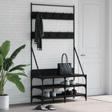 VIDAXL -Kleidungsständer mit Schuhregal 100x40x184 cm Schwarz - afbeelding 1