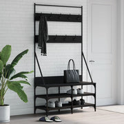 VIDAXL -Kleidungsständer mit Schuhregal 100x40x184 cm Schwarz - afbeelding 1
