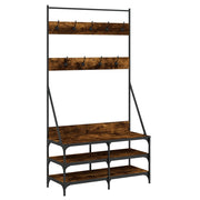Vidaxl -Kleidungsständer mit Schuhregal 100x40x184 cm geräucherte Eiche gefärbt - afbeelding 2
