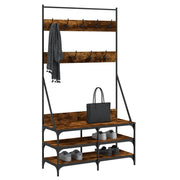 Vidaxl -Kleidungsständer mit Schuhregal 100x40x184 cm geräucherte Eiche gefärbt - afbeelding 3