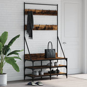Vidaxl -Kleidungsständer mit Schuhregal 100x40x184 cm geräucherte Eiche gefärbt - afbeelding 1