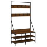 VIDAXL -Kleidung Rack mit Schuhregal 100x40x184 cm Braune Eiche Farbe - afbeelding 2
