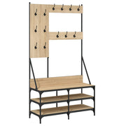 Vidaxl -Kleidungsständer mit Schuhregal 100x40x184 cm Sonoma Eiche gefärbt - afbeelding 2