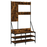 Vidaxl -Kleidungsständer mit Schuhregal 100x40x184 cm geräucherte Eiche gefärbt - afbeelding 2