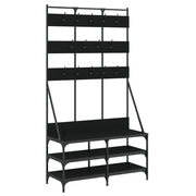 VIDAXL -Kleidungsständer mit Schuhregal 100x40x184 cm Schwarz - afbeelding 2