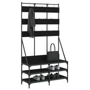 VIDAXL -Kleidungsständer mit Schuhregal 100x40x184 cm Schwarz - afbeelding 3