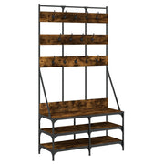 Vidaxl -Kleidungsständer mit Schuhregal 100x40x184 cm geräucherte Eiche gefärbt - afbeelding 2