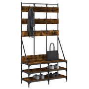 Vidaxl -Kleidungsständer mit Schuhregal 100x40x184 cm geräucherte Eiche gefärbt - afbeelding 3