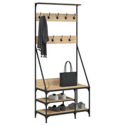 VIDAXL -Kleidungsständer mit Schuhregal 80x40x184 cm Sonoma Eiche gefärbt - afbeelding 3