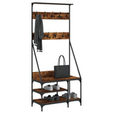 Vidaxl -Kleidungsständer mit Schuhregal 80x40x184 cm geräucherte Eiche gefärbt - afbeelding 3