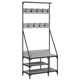 Vidaxl -Kleidungsständer mit Schuhregal 80x40x184 cm graue Sonoma Eiche Farbe - afbeelding 2