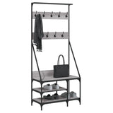 Vidaxl -Kleidungsständer mit Schuhregal 80x40x184 cm graue Sonoma Eiche Farbe - afbeelding 3
