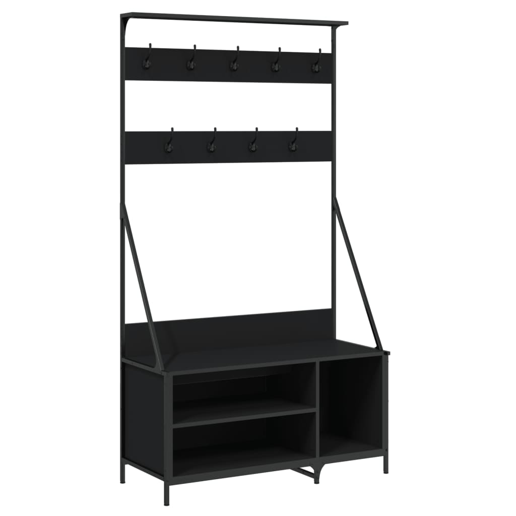 VIDAXL -Kleidungsregal mit Schuhregal 100x41x184 cm Schwarz
