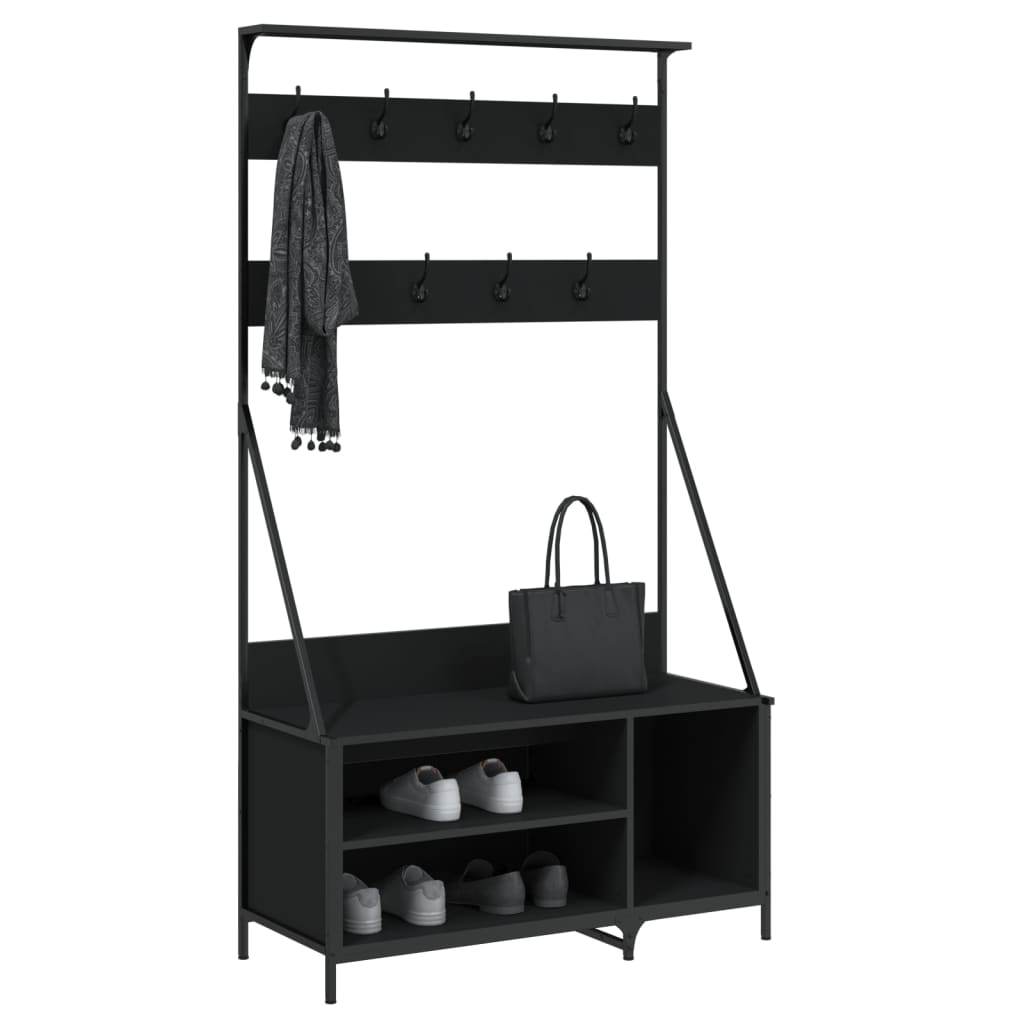 VIDAXL -Kleidungsregal mit Schuhregal 100x41x184 cm Schwarz
