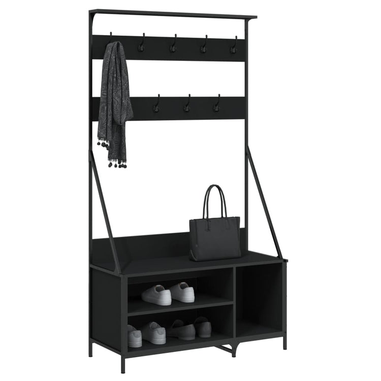 VIDAXL -Kleidungsregal mit Schuhregal 100x41x184 cm Schwarz