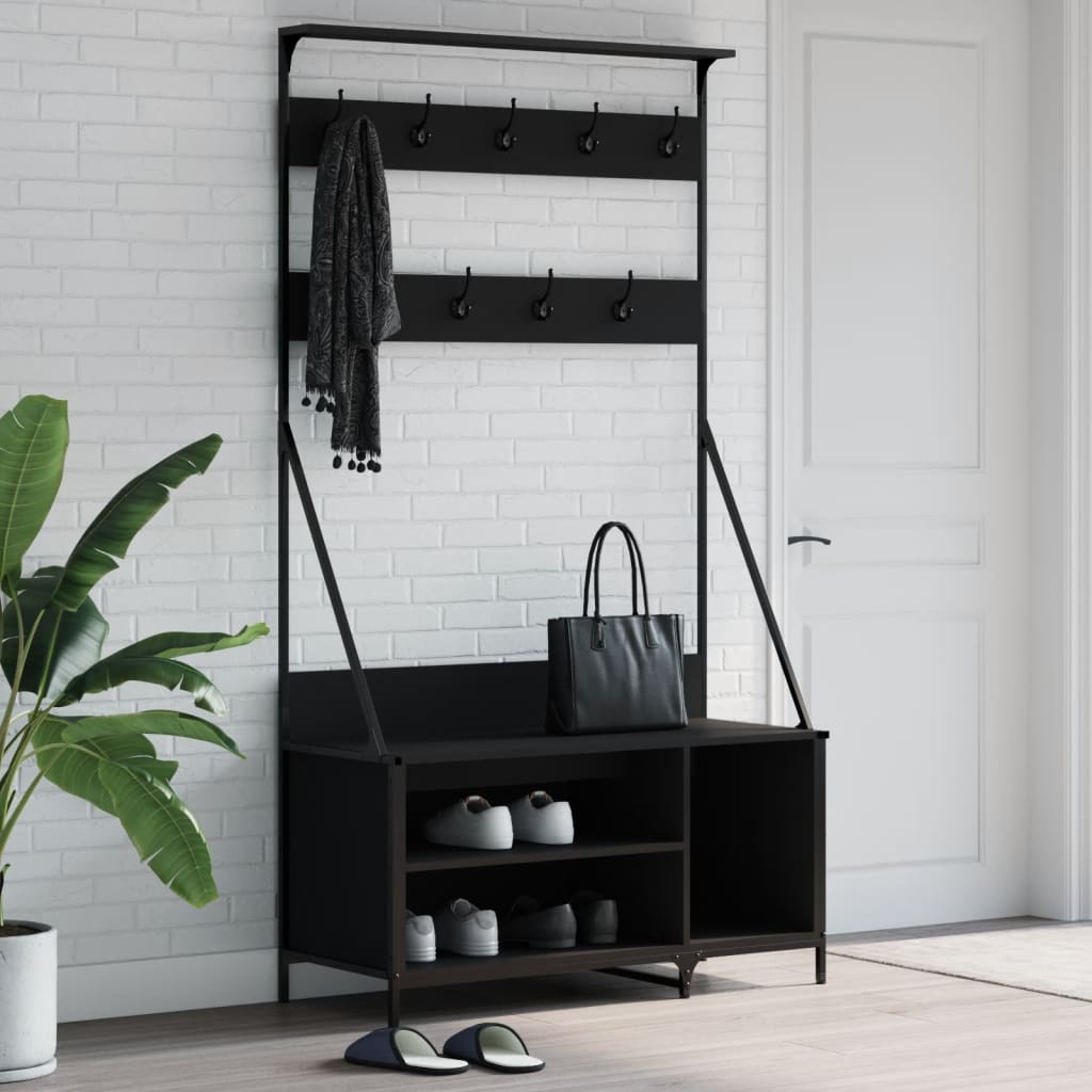 VIDAXL -Kleidungsregal mit Schuhregal 100x41x184 cm Schwarz
