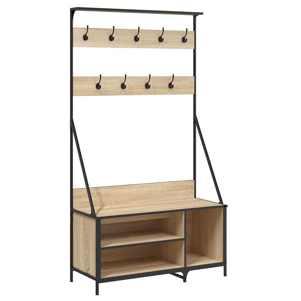 VIDAXL -Kleidungsständer mit Schuhregal 100x41x184 cm Sonoma Eiche gefärbt