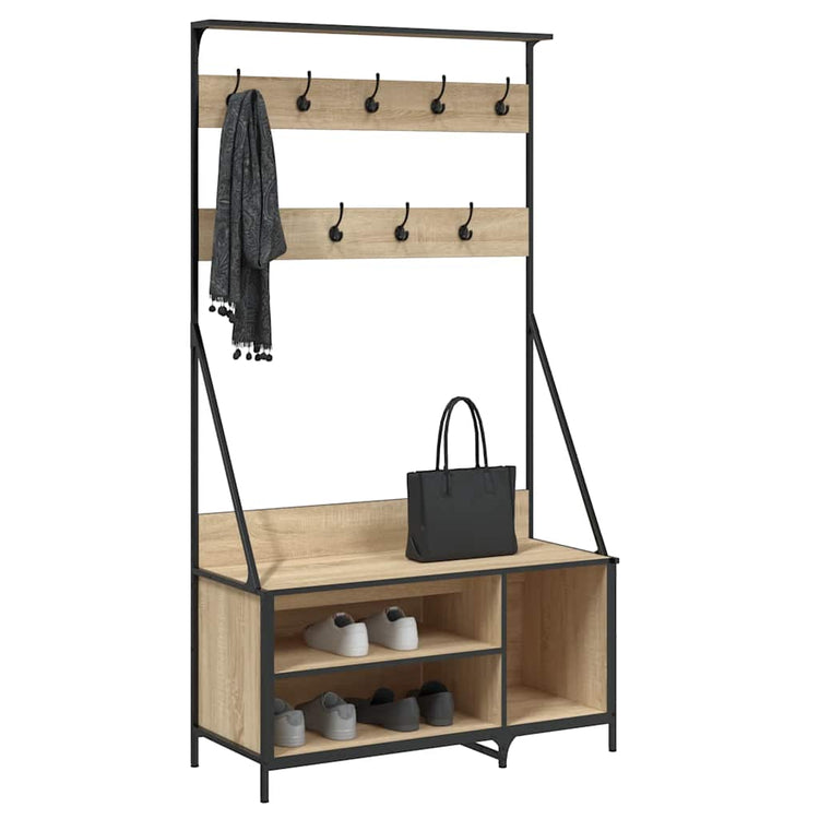 VIDAXL -Kleidungsständer mit Schuhregal 100x41x184 cm Sonoma Eiche gefärbt