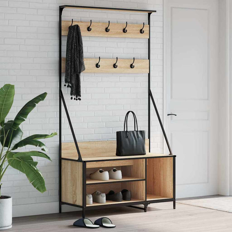 VIDAXL -Kleidungsständer mit Schuhregal 100x41x184 cm Sonoma Eiche gefärbt