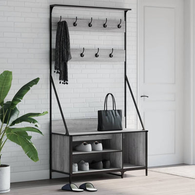 VIDAXL -Kleidungsständer mit Schuhregal 100x41x184 cm grauer Sonoma