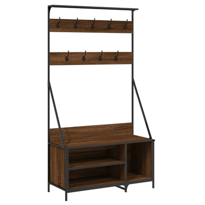 VIDAXL -Kleidung Rack mit Schuhregal 100x41x184 cm Braune Eiche Farbe