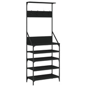 Vidaxl -Kleidungsständer mit Schuhständer 70x34x184 cm schwarz - afbeelding 2