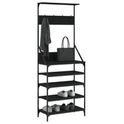 Vidaxl -Kleidungsständer mit Schuhständer 70x34x184 cm schwarz - afbeelding 3