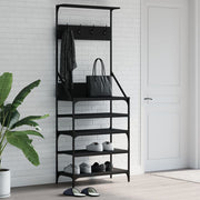 Vidaxl -Kleidungsständer mit Schuhständer 70x34x184 cm schwarz - afbeelding 1